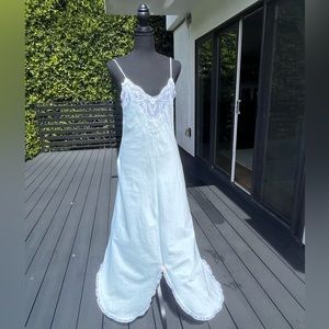 Incredible vintage ice blue slip dress